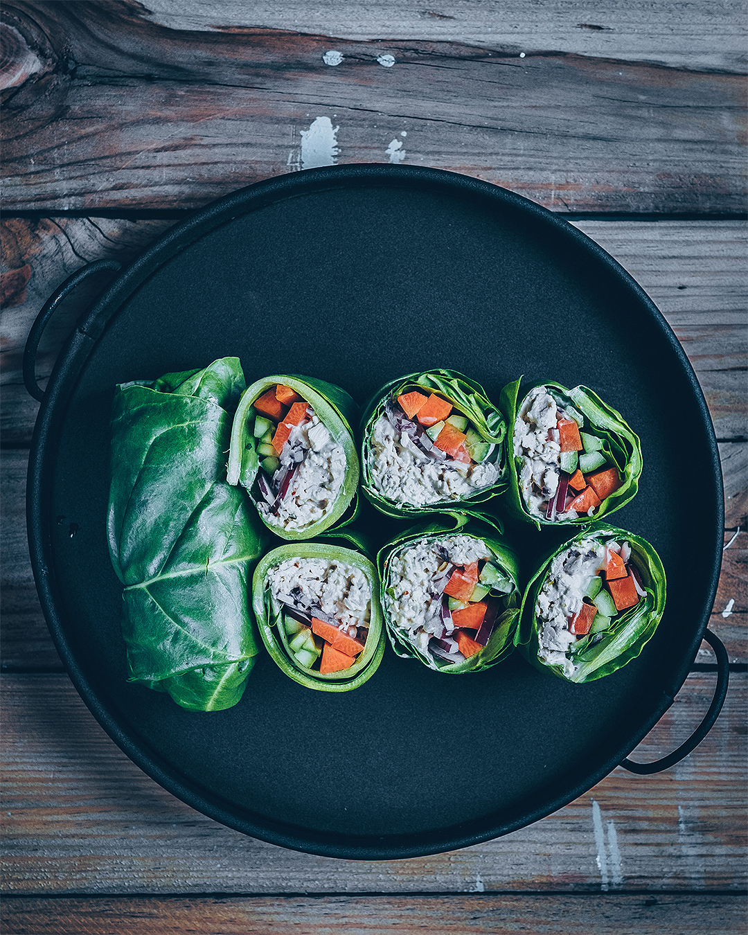 Chard Wraps with Chicken Salad