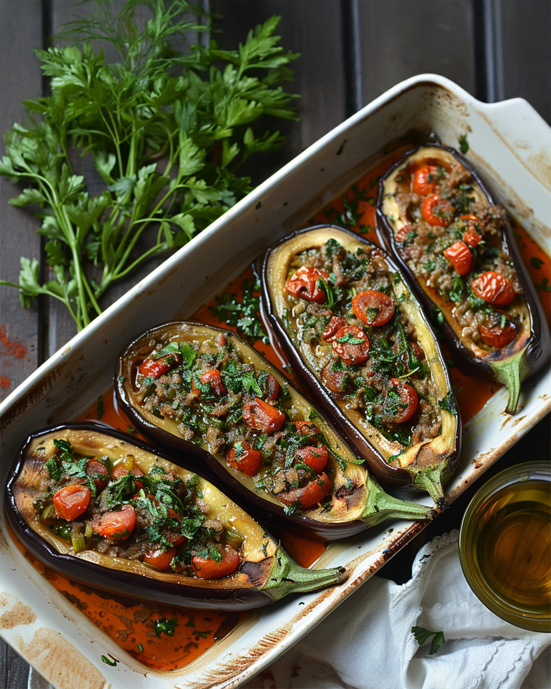 Grilled Eggplant Karnıyarık